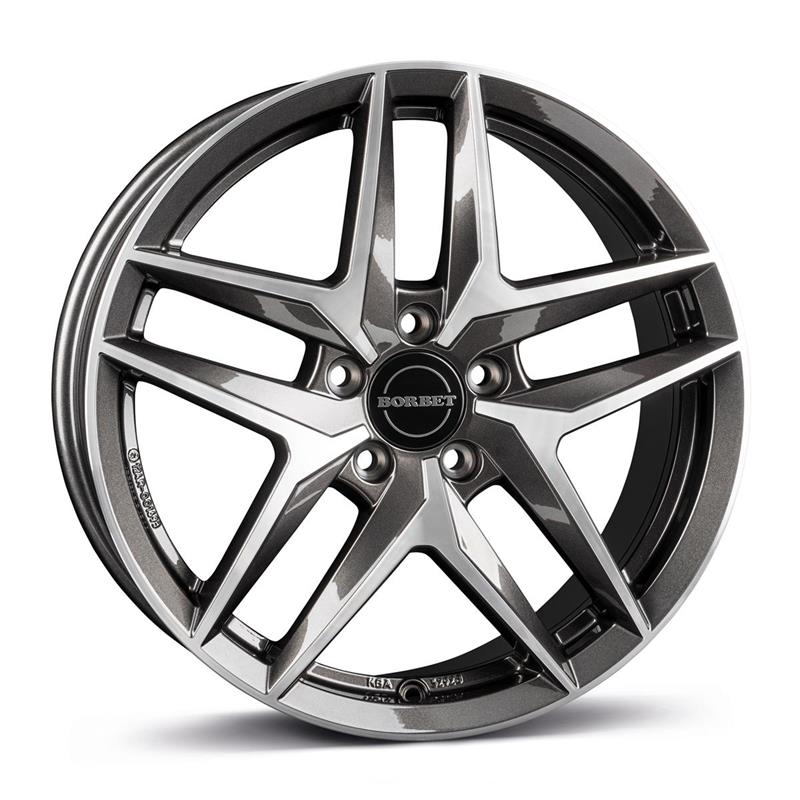 Borbet Z mistral anthracite glossy polished 7.5xR18 5×112 ET51 66.6