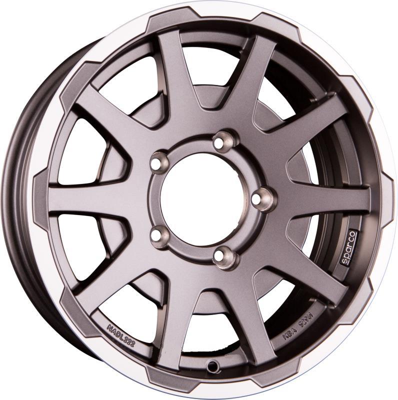 Sparco Dakar Matt Dark Greey Lip Polished NO CAP 5.5xRDiameter1} 5x139.7 ET5 108.1